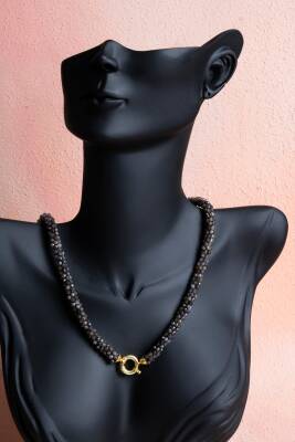 Sertifikalı El İşçiliği Örme Labradorit Gümüş Kapama Kolye (SK:134) - 2