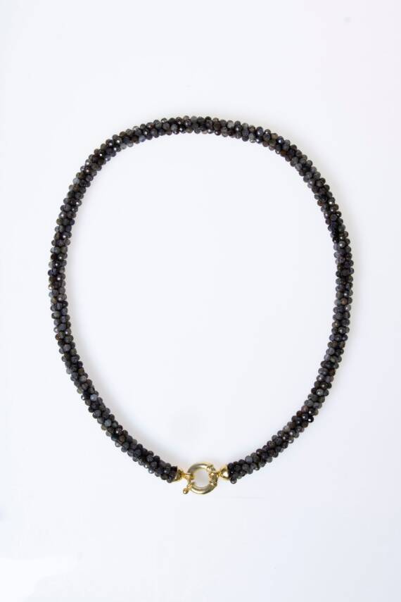 Sertifikalı El İşçiliği Örme Labradorit Gümüş Kapama Kolye (SK:134) - 5