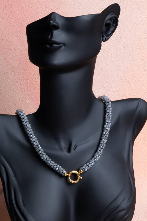 Sertifikalı El İşçiliği Örme Labradorit Kapama Kolye (SK:116) - 2