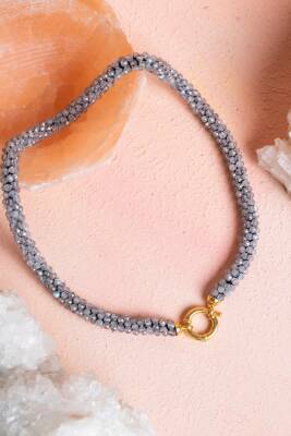 Sertifikalı El İşçiliği Örme Labradorit Kapama Kolye (SK:116) - Osmanlı Doğal Taş