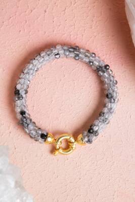 Sertifikalı El İşçiliği Örme Rutilli Kuvars Kapama Bileklik (SK:111) - Osmanlı Doğal Taş