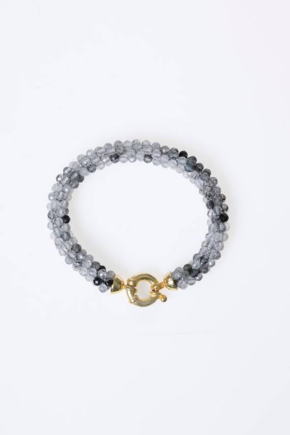 Sertifikalı El İşçiliği Örme Rutilli Kuvars Kapama Bileklik (SK:111) - 6