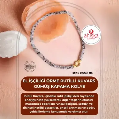 Sertifikalı El İşçiliği Örme Rutilli Kuvars Kapama Kolye (SK110) - Doğal Taş (1)