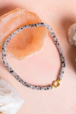 Sertifikalı El İşçiliği Örme Rutilli Kuvars Kapama Kolye (SK:110) - Osmanlı Doğal Taş