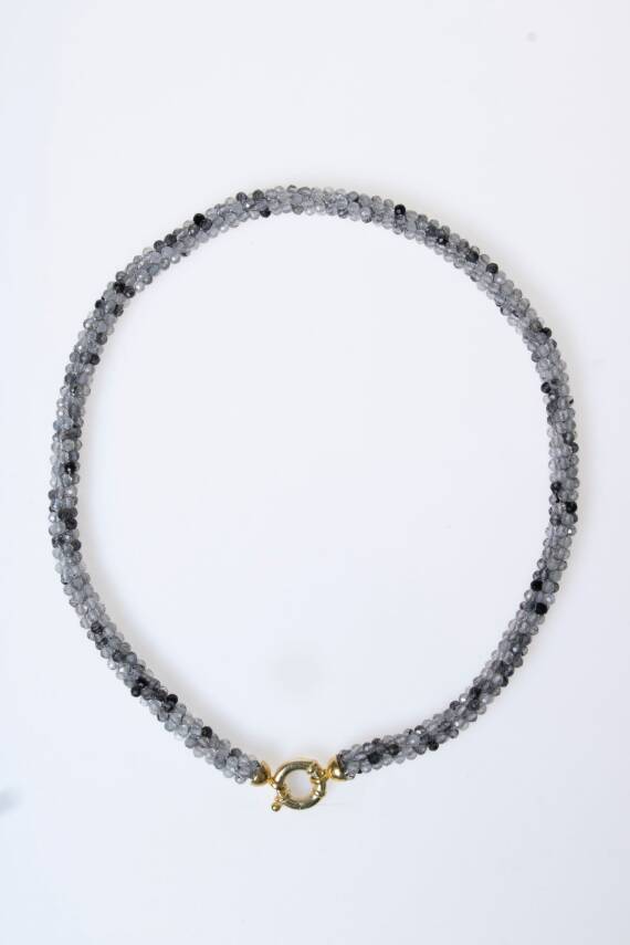 Sertifikalı El İşçiliği Örme Rutilli Kuvars Kapama Kolye (SK:110) - 5