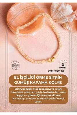 Sertifikalı El İşçiliği Örme Sitrin Gümüş Kapama Kolye (SK:095) - Osmanlı Doğal Taş