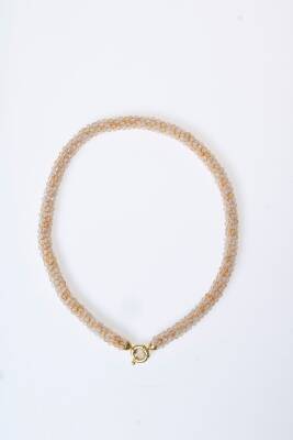 Sertifikalı El İşçiliği Örme Sitrin Gümüş Kapama Kolye (SK:095) - 5