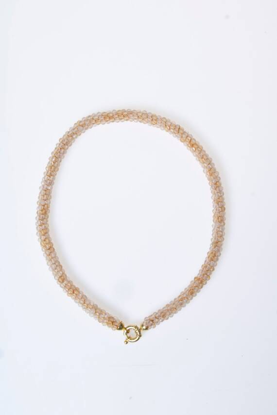 Sertifikalı El İşçiliği Örme Sitrin Gümüş Kapama Kolye (SK:095) - 5