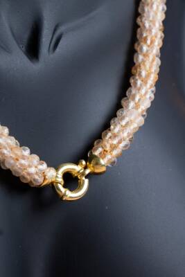 Sertifikalı El İşçiliği Örme Sitrin Gümüş Kapama Kolye (SK:095) - 4