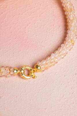 Sertifikalı El İşçiliği Örme Sitrin Gümüş Kapama Kolye (SK:095) - 5