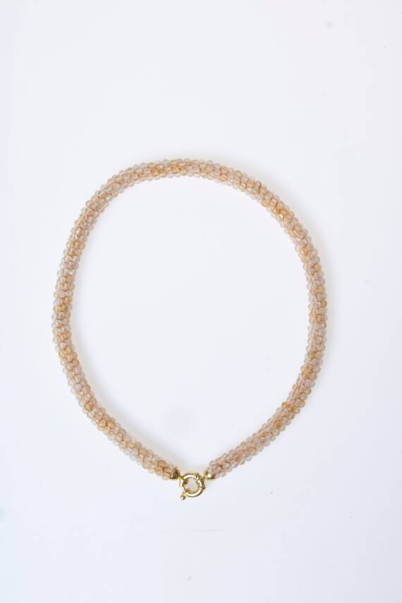 Sertifikalı El İşçiliği Örme Sitrin Gümüş Kapama Kolye (SK:095) - 6