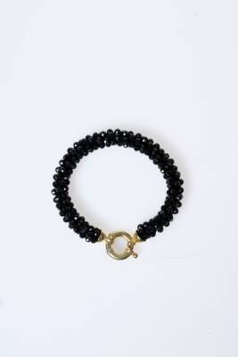 Sertifikalı El İşçiliği Örme Siyah Turmalin Kapama Bileklik (SK:114) - 5