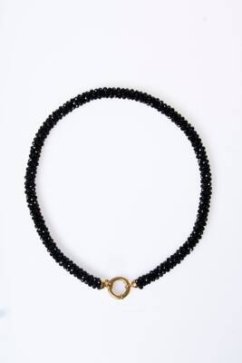 Sertifikalı El İşçiliği Örme Siyah Turmalin Kapama Kolye (SK:113) - 5