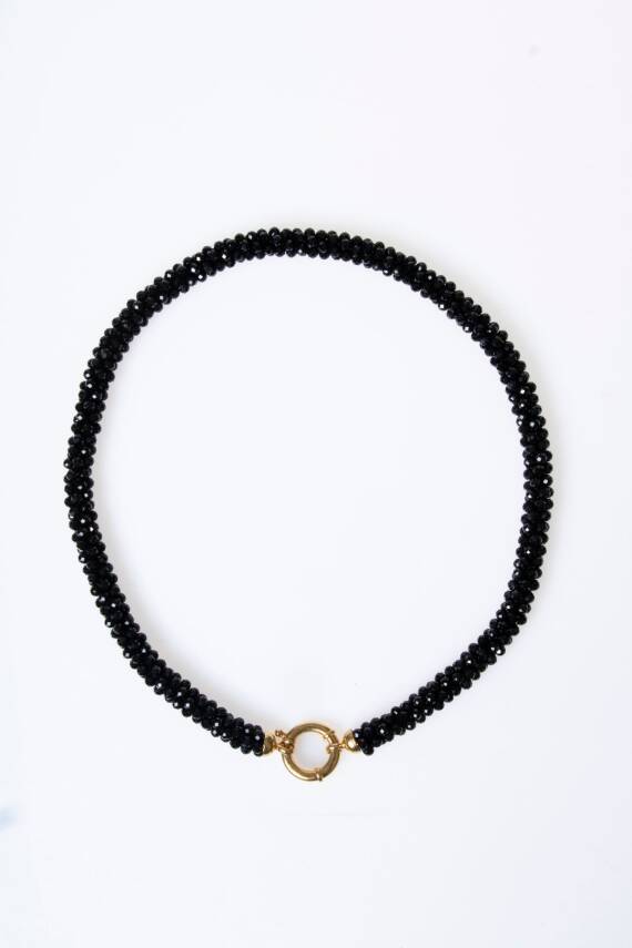 Sertifikalı El İşçiliği Örme Siyah Turmalin Kapama Kolye (SK:113) - 5