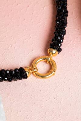 Sertifikalı El İşçiliği Örme Siyah Turmalin Kapama Kolye (SK:113) - 5