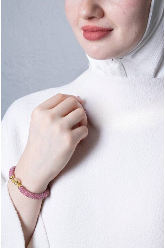 Sertifikalı El İşçiliği Örme Turmalin Gümüş Kapama Bileklik (SK:418) - 4