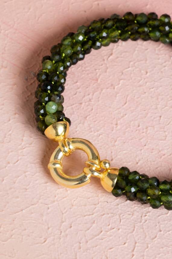 Sertifikalı El İşçiliği Örme Yeşim Gümüş Kapama Bileklik (SK:129) - 5