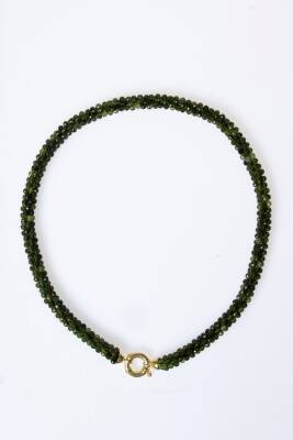 Sertifikalı El İşçiliği Örme Yeşim Gümüş Kapama Kolye (SK:127) - 6