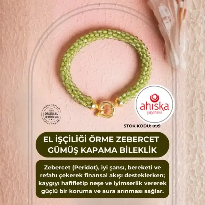 Sertifikalı El İşçiliği Örme Zebercet Gümüş Kapama Bileklik (SK099) - 3