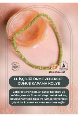 Sertifikalı El İşçiliği Örme Zebercet Gümüş Kapama Kolye (SK:098) - Osmanlı Doğal Taş