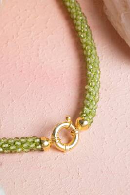 Sertifikalı El İşçiliği Örme Zebercet Gümüş Kapama Kolye (SK:098) - 4