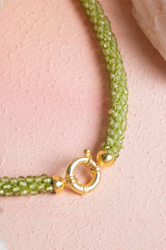 Sertifikalı El İşçiliği Örme Zebercet Gümüş Kapama Kolye (SK:098) - 4