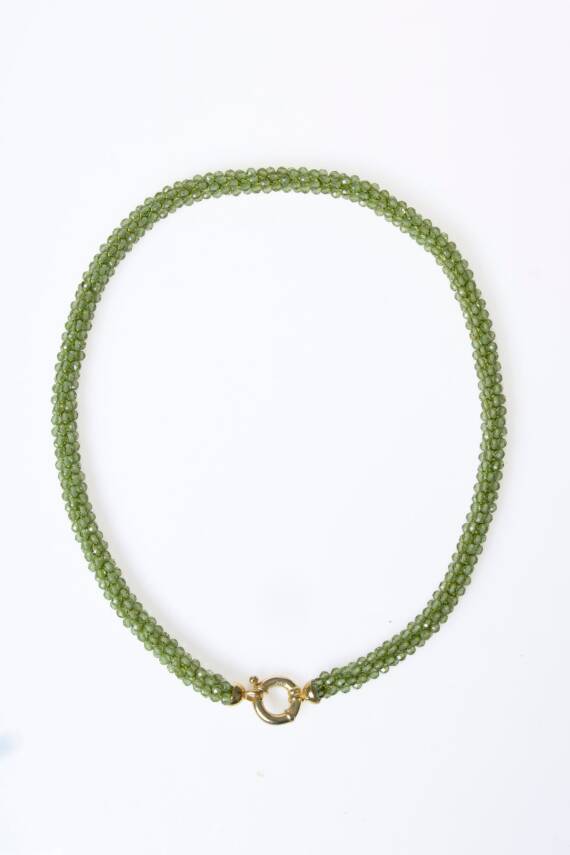 Sertifikalı El İşçiliği Örme Zebercet Gümüş Kapama Kolye (SK:098) - 5