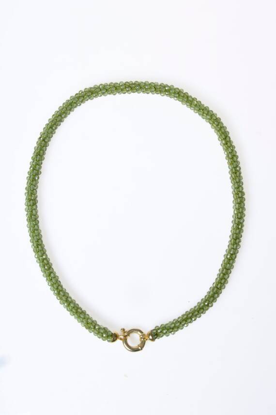 Sertifikalı El İşçiliği Örme Zebercet Gümüş Kapama Kolye (SK:098) - 5