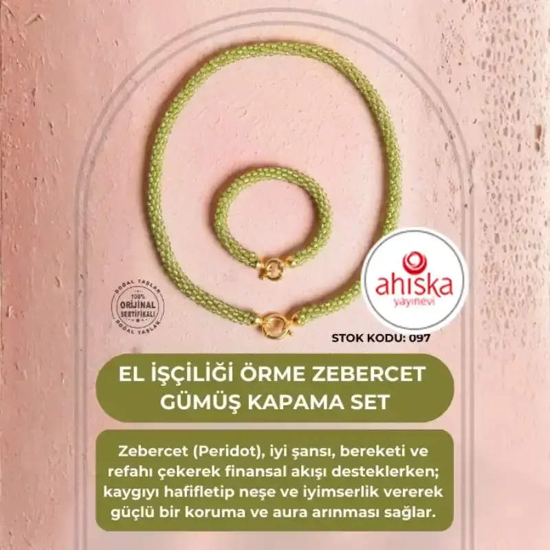 Sertifikalı El İşçiliği Örme Zebercet Gümüş Kapama Set (SK097) - 2