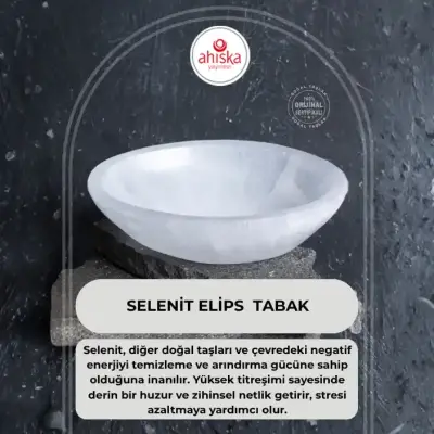 Sertifikalı Elips Selenit Tabak no.6 - Doğal Taş (1)