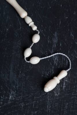 Sertifikalı Fil Dişi Arpa Kesim 33'lük Doğal Taş Tesbih - 3