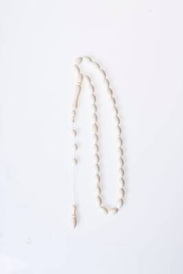 Sertifikalı Fil Dişi Arpa Kesim 33'lük Doğal Taş Tesbih - 5