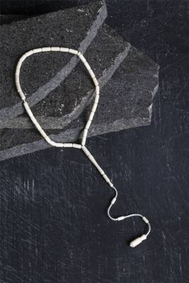 Sertifikalı Fil Dişi Boru Kesim 33'lük Doğal Taş Tesbih - 2