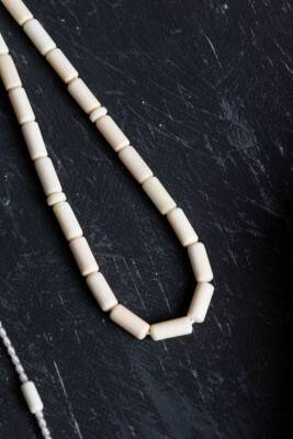 Sertifikalı Fil Dişi Boru Kesim 33'lük Doğal Taş Tesbih - 4