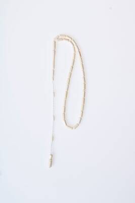 Sertifikalı Fil Dişi Boru Kesim 33'lük Doğal Taş Tesbih - 5