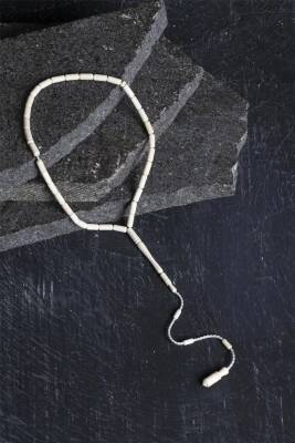 Sertifikalı Fil Dişi Boru Kesim 33'lük Doğal Taş Tesbih - 3