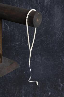 Sertifikalı Fil Dişi Boru Kesim 33'lük Doğal Taş Tesbih - 4