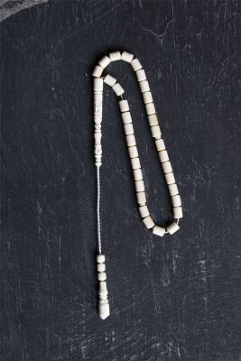 Sertifikalı Fil Dişi Boru Kesim 33'lük Doğal Taş Tesbih - 4