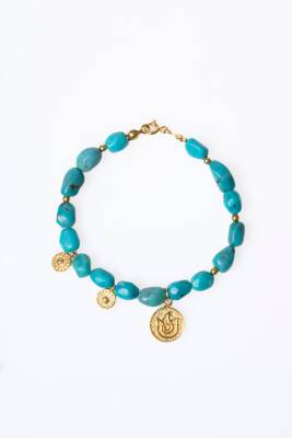 Sertifikalı Firuze(Turkuaz) Lale Gümüş Aparatlı Doğal Taş Bileklik (SK:030) - 6