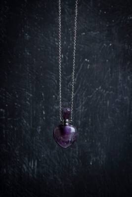 Sertifikalı Florit Doğal Taş Esans Şişesi Kolye - Osmanlı Doğal Taş