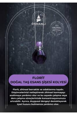 Sertifikalı Florit Doğal Taş Esans Şişesi Kolye - Osmanlı Doğal Taş