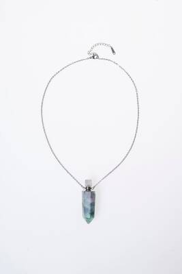 Sertifikalı Florit Doğal Taş Esans Şişesi Kolye - 6