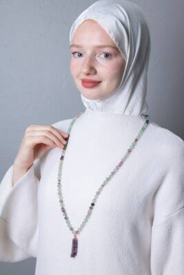 Sertifikalı Florit Elmas Kesim Fasetli Doğal Taş Tesbih Kolye 99luk - 8mm (SK:288) - Osmanlı Doğal Taş