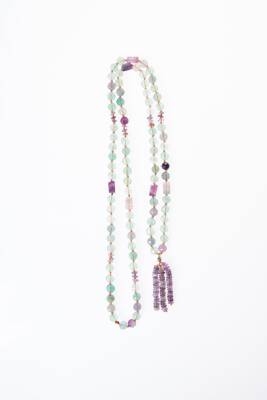 Sertifikalı Florit Elmas Kesim Fasetli Doğal Taş Tesbih Kolye 99luk - 8mm (SK:288) - 6