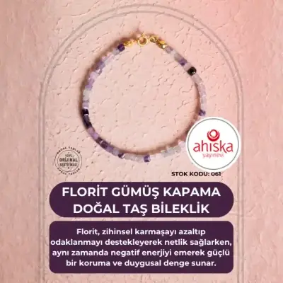 Sertifikalı Florit Gümüş Kapama Doğal Taş Bileklik (SK061) - 1