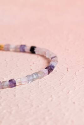 Sertifikalı Florit Gümüş Kapama Doğal Taş Bileklik (SK:061) - 3