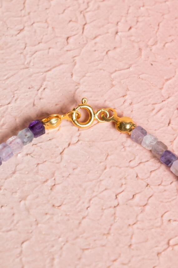 Sertifikalı Florit Gümüş Kapama Doğal Taş Bileklik (SK:061) - 4