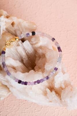 Sertifikalı Florit Gümüş Kapama Doğal Taş Bileklik (SK:061) - 5