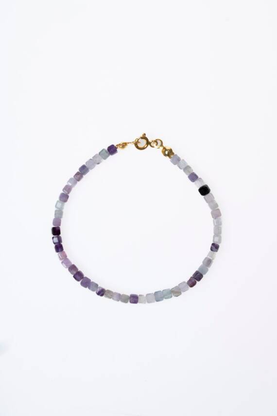 Sertifikalı Florit Gümüş Kapama Doğal Taş Bileklik (SK:061) - 6