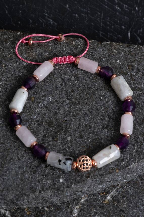 Sertifikalı Göz Akik ve Sitrin Doğal Taş Bileklik - 3